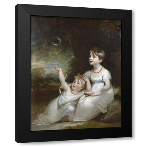 Giorgiana and Anna Waller Black Modern Wood Framed Art Print by Beechey, William