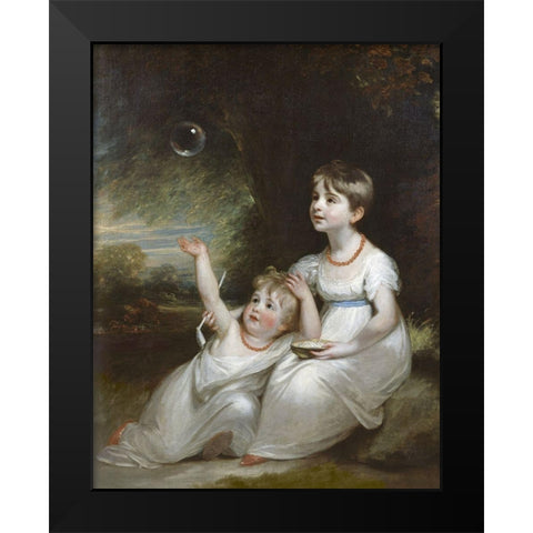 Giorgiana and Anna Waller Black Modern Wood Framed Art Print by Beechey, William