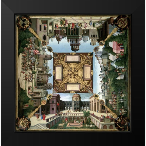 Story of David Black Modern Wood Framed Art Print by Beham, Hans Sebald