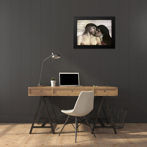 Pieta Black Modern Wood Framed Art Print by Bellini, Giovanni