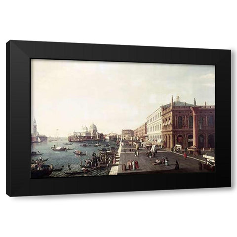 View of Molo In Venice #1 Black Modern Wood Framed Art Print by Bellotto, Bernardo