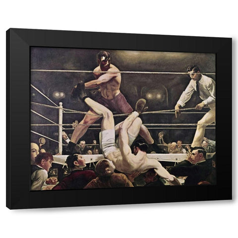 Dempsey and Firpo Black Modern Wood Framed Art Print by Bellows, George