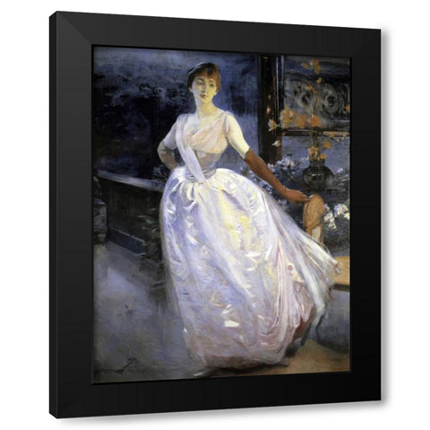 Madame Roger Jourdain Black Modern Wood Framed Art Print by Besnard, Albert
