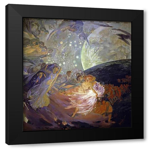 Truth Drives the Sciences Black Modern Wood Framed Art Print by Besnard, Albert