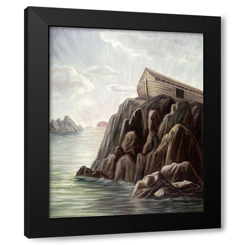 Ark at Rest Upon The Mountain of Ararat Black Modern Wood Framed Art Print with Double Matting by Bianchini, Vittorio