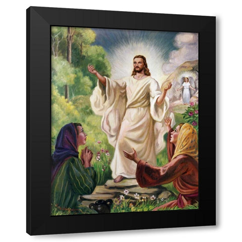 Jesus Has Risen Black Modern Wood Framed Art Print by Bianchini, Vittorio