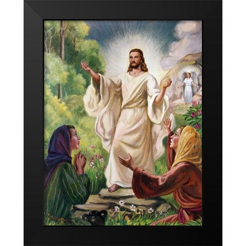 Jesus Has Risen Black Modern Wood Framed Art Print by Bianchini, Vittorio