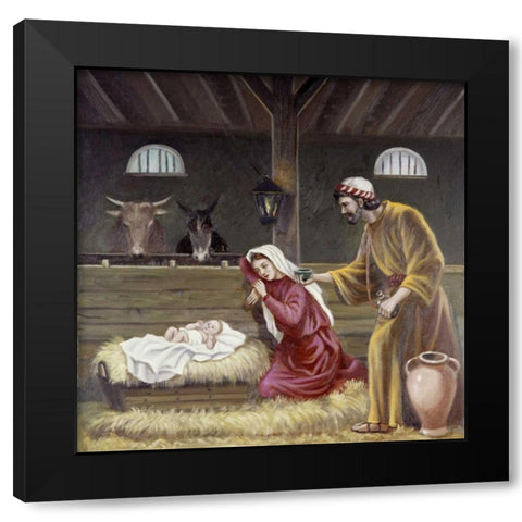 Nativity Black Modern Wood Framed Art Print with Double Matting by Bianchini, Vittorio
