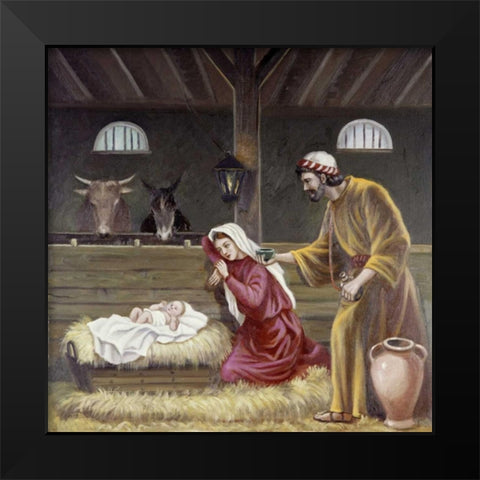 Nativity Black Modern Wood Framed Art Print by Bianchini, Vittorio