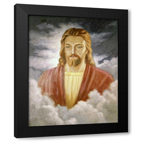 Portrait of Jesus Black Modern Wood Framed Art Print by Bianchini, Vittorio
