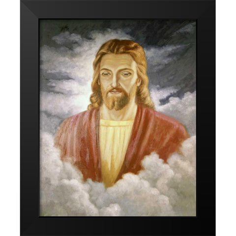 Portrait of Jesus Black Modern Wood Framed Art Print by Bianchini, Vittorio