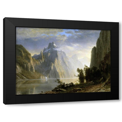 A Lake in the Sierra Nevada Black Modern Wood Framed Art Print with Double Matting by Bierstadt, Albert