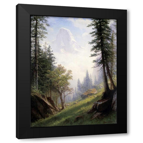 Among the Bernese Alps Black Modern Wood Framed Art Print by Bierstadt, Albert