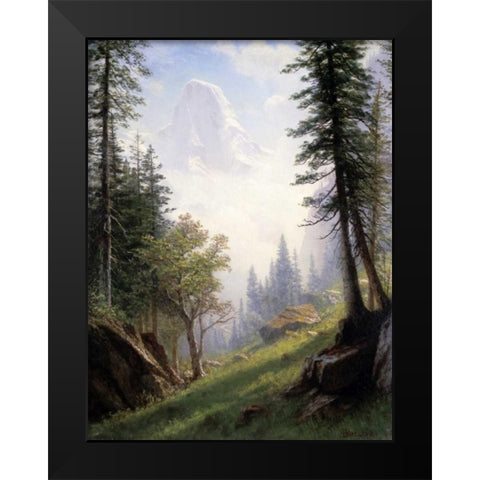 Among the Bernese Alps Black Modern Wood Framed Art Print by Bierstadt, Albert