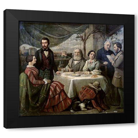 Meeting With Garibaldi Black Modern Wood Framed Art Print by Biscarra, Carlo-Felice