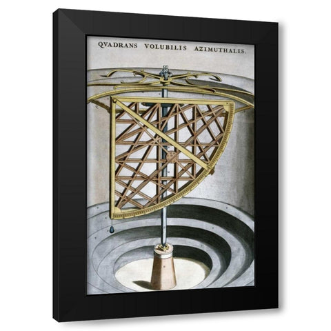 Quandrans Volubilis Azimuthalis Black Modern Wood Framed Art Print with Double Matting by Blaeu, Joan