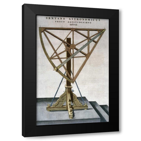 Sextant Black Modern Wood Framed Art Print with Double Matting by Blaeu, Joan