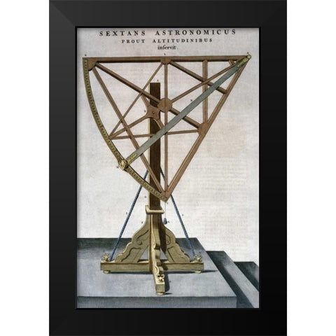 Sextant Black Modern Wood Framed Art Print by Blaeu, Joan