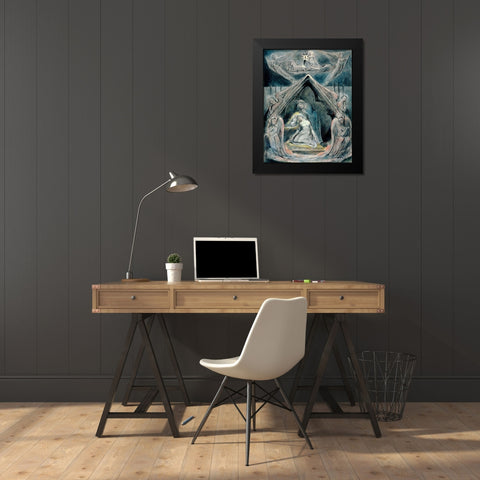 A Night of Peace Black Modern Wood Framed Art Print by Blake, William