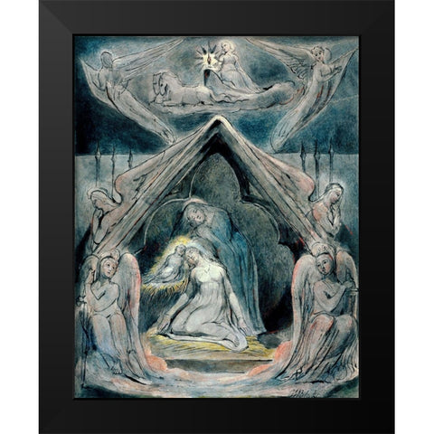 A Night of Peace Black Modern Wood Framed Art Print by Blake, William