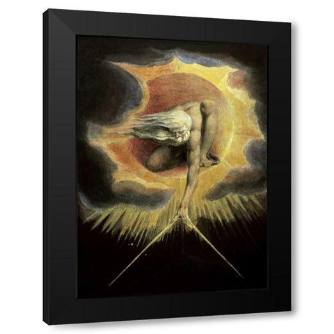The Ancient of Days Black Modern Wood Framed Art Print with Double Matting by Blake, William