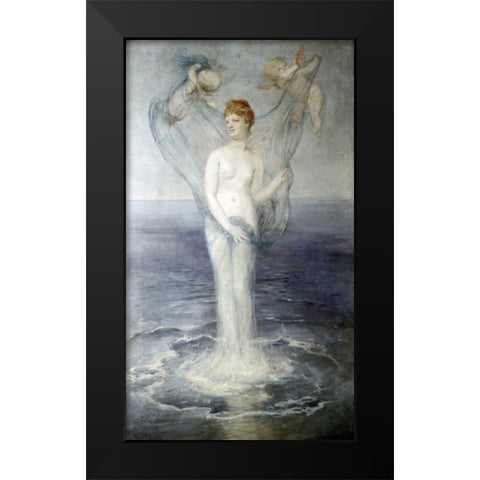 Birth of Venus Black Modern Wood Framed Art Print by Bocklin, Arnold