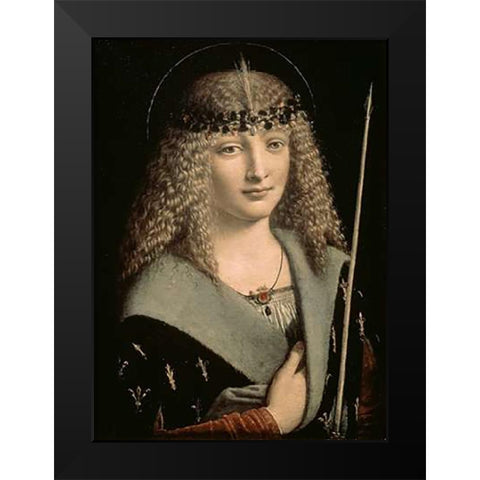Saint Sebastian Black Modern Wood Framed Art Print by Boltraffio, Giovanni Antonio