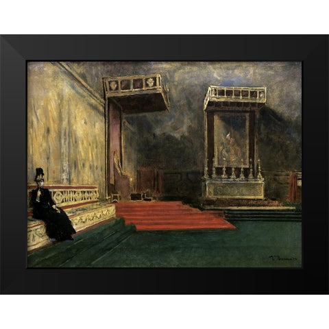 Interior of the Sistine Chapel Black Modern Wood Framed Art Print by Bonnat, Leon