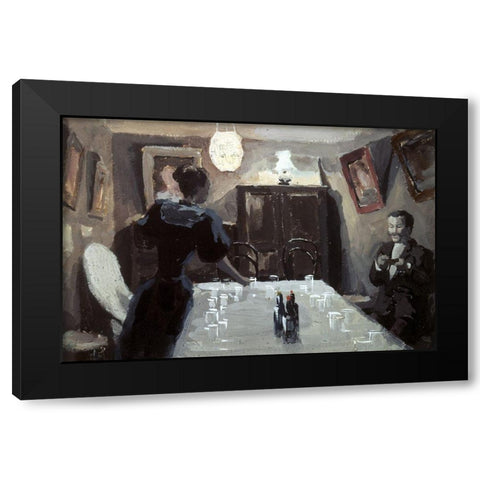 Expecting Visitors Black Modern Wood Framed Art Print by Borisov-Musatov, Viktor E.