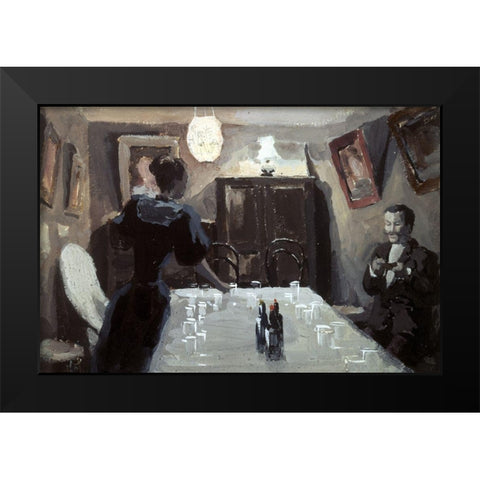 Expecting Visitors Black Modern Wood Framed Art Print by Borisov-Musatov, Viktor E.