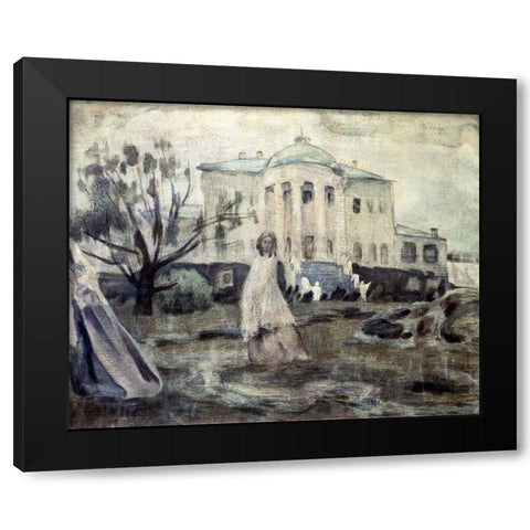 Ghosts Black Modern Wood Framed Art Print by Borisov-Musatov, Viktor E.