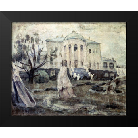 Ghosts Black Modern Wood Framed Art Print by Borisov-Musatov, Viktor E.