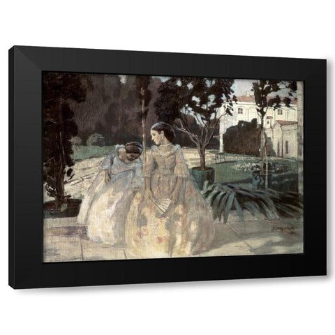 Gobelin Black Modern Wood Framed Art Print with Double Matting by Borisov-Musatov, Viktor E.