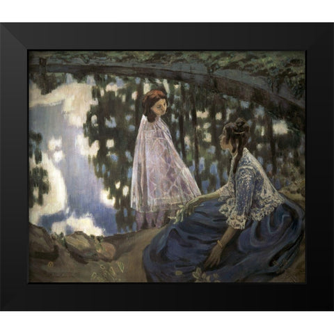 Pond Black Modern Wood Framed Art Print by Borisov-Musatov, Viktor E.