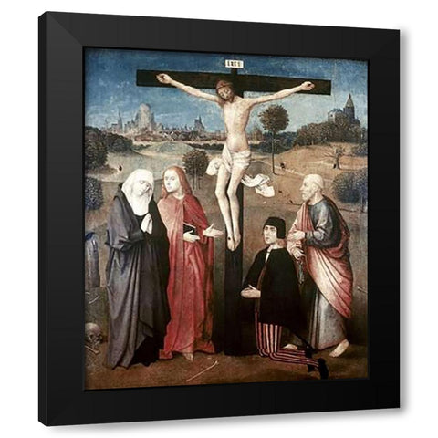 Crucifixion Black Modern Wood Framed Art Print by Bosch, Hieronymus
