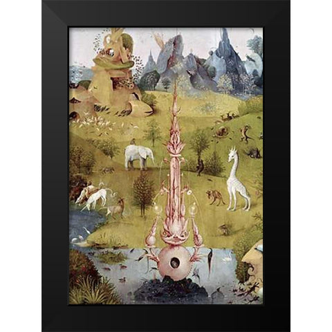 Garden of Earthly Delights - Detail #2 Black Modern Wood Framed Art Print by Bosch, Hieronymus