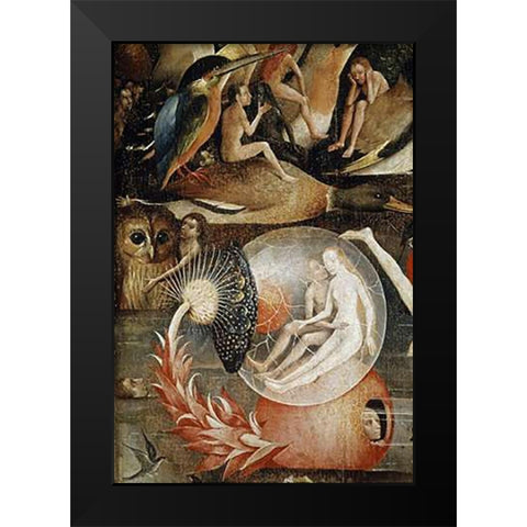 Garden of Earthly Delights - Detail #7 Black Modern Wood Framed Art Print by Bosch, Hieronymus