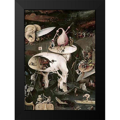 Garden of Earthly Delights - Detail #8 Black Modern Wood Framed Art Print by Bosch, Hieronymus