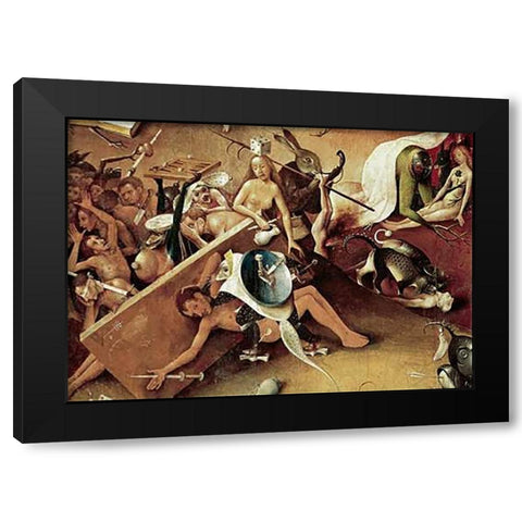 Garden of Earthly Delights - Detail #9 Black Modern Wood Framed Art Print with Double Matting by Bosch, Hieronymus
