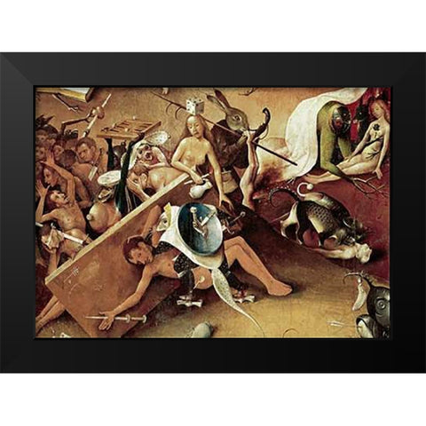 Garden of Earthly Delights - Detail #9 Black Modern Wood Framed Art Print by Bosch, Hieronymus