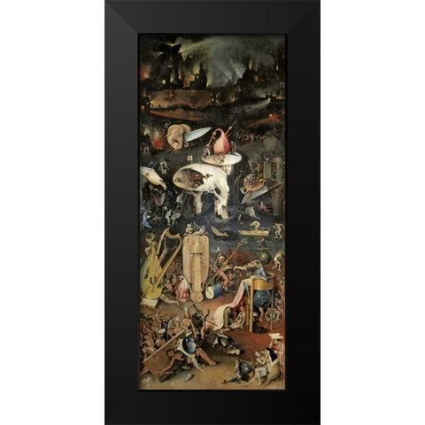 Garden of Earthly Delights - Detail, Right Panel Black Modern Wood Framed Art Print by Bosch, Hieronymus