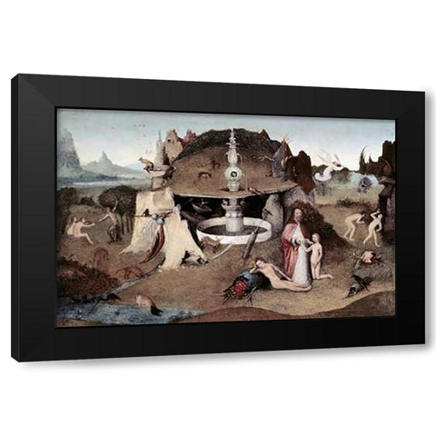 Garden of Paradise Black Modern Wood Framed Art Print by Bosch, Hieronymus