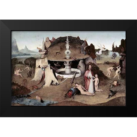 Garden of Paradise Black Modern Wood Framed Art Print by Bosch, Hieronymus