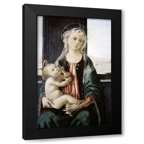 Madonna Del Mare Black Modern Wood Framed Art Print with Double Matting by Botticelli, Sandro