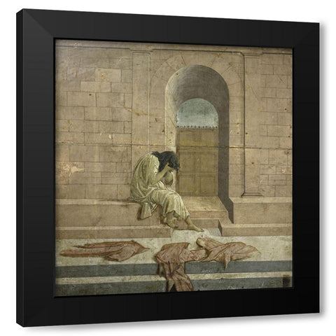 The Melanc Black Modern Wood Framed Art Print with Double Matting by Botticelli, Sandro