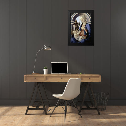 Virgin and Child Black Modern Wood Framed Art Print by Botticelli, Sandro