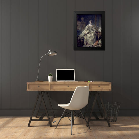La Madame De Pompadour Black Modern Wood Framed Art Print by Boucher, Francois