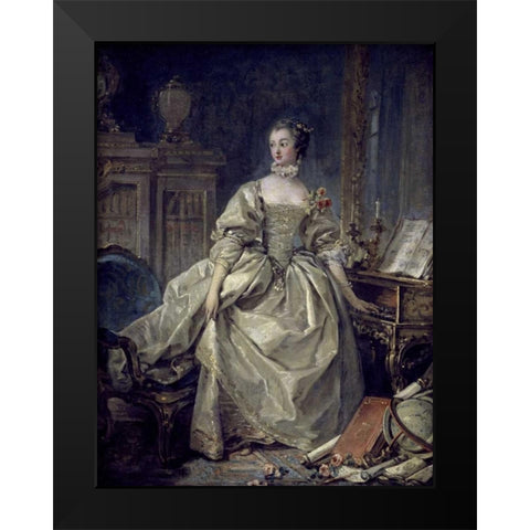 La Madame De Pompadour Black Modern Wood Framed Art Print by Boucher, Francois