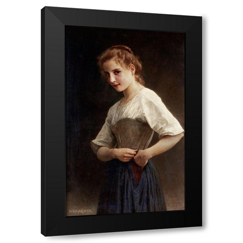 At the Start of the Day Black Modern Wood Framed Art Print with Double Matting by Bouguereau, William-Adolphe