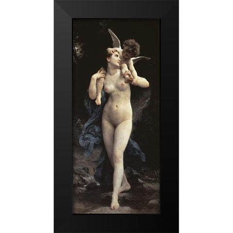 Youthfulness of Love Black Modern Wood Framed Art Print by Bouguereau, William-Adolphe